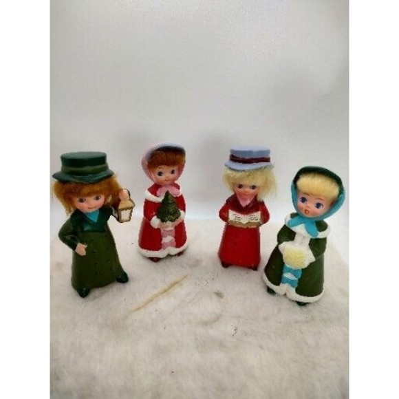 Napcoware collectable Carolers w/ Hair Figurines 7974 Japan Set Of 4 - Picture 3 of 15